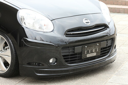 エムズスピード (ゼウス)マーチ SMART LINE フロントハーフスポイラー QX1塗装済 MARCH(K13) 前期 2010/7 - 2013/7｜オートパーツ ダイレクト