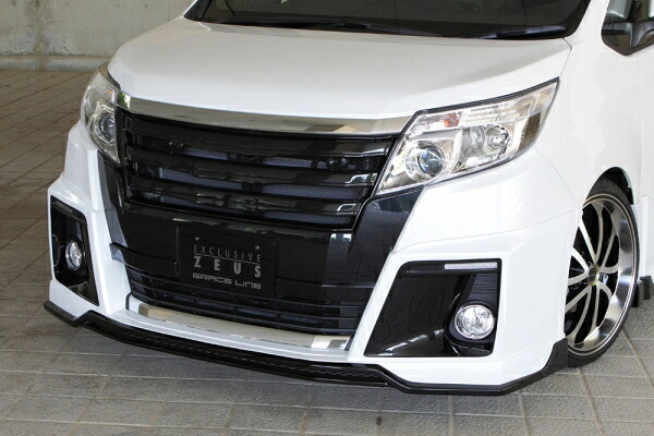 エムズスピード (ゼウス) ノア GRACE LINE フロントハーフスポイラー(LED付属) 070塗装済 NOAH (ZRR80W) Si grade 2014/1- (ZWR80W) HYBRID Si 2016/1-