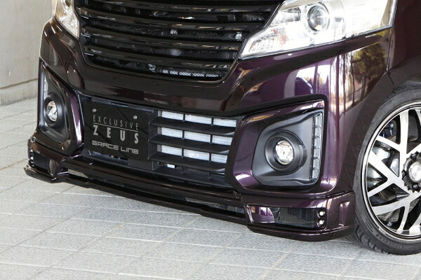 エムズスピード (ゼウス)スペーシア カスタム GRACE LINE フロントハーフスポイラー(LED付属) ZJ3塗装済 SPACIA CUSTOM (MK42S) 後期 2015/5 -|オートパーツ ダイレクト