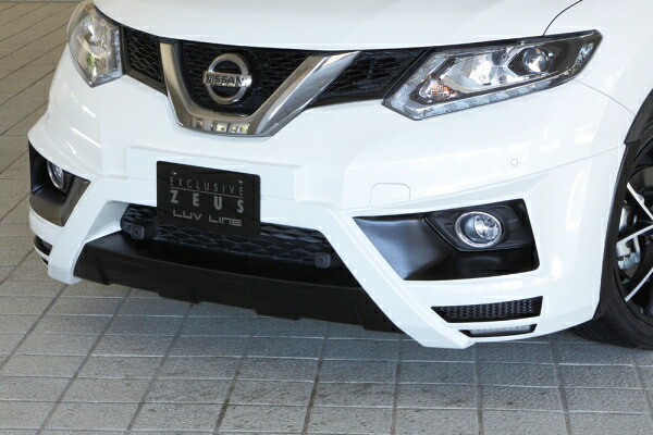 エムズスピード (ゼウス) エクストレイル LUV LINE フロントハーフスポイラー(LED付属) QAB 塗装済 X-TRAIL(T32)20S/20X 2013/12 -