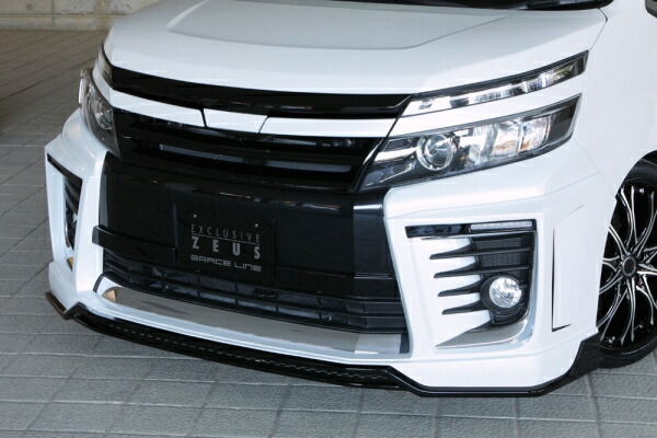 エムズスピード (ゼウス) GRACE LINE フロントハーフスポイラー LED付属 塗分け塗装済 ヴォクシー ZRR80W ZS grade 2014/1- ZWR80W HYBRID ZS 2016/1-