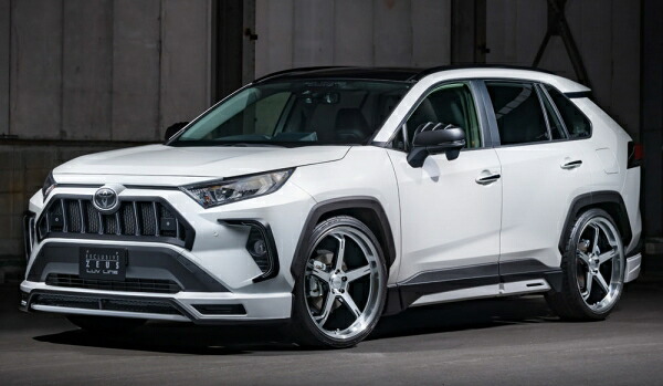 エムズスピード (ゼウス) RAV4 MXAA54/AXAH54 LUV LINE エアロ4点キット (F/LED・S・R) 塗分け塗装済 ホワイトパールクリスタルシャイン (070) /マットブラック