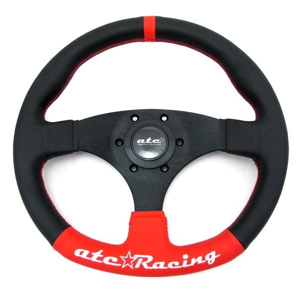 ビーナス atc Japanステアリング atc Racing FLAT325-R ブラックエアー/レッド/レッドステッチ(レッドトップ)｜オートパーツ ダイレクト