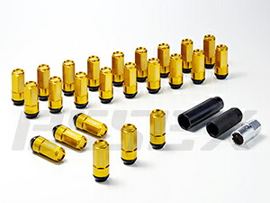 エセックス CRS シーアールエス (M12×P1.5) 2ピースシェルナット ミドル/クローズ アダプターポーチ付 6穴用(24本入り) ゴールド