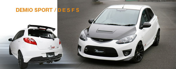 カンサイサービス デミオ SPORT/DE5FS デミオスポルト カーボンフロントショートリップ DE5FS 【 後期(11/6～)取付未確認】