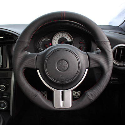レアル BRZ ZC6 2012/3～ ステアリング Dシェイプ オールレザー ブラック×レッドユーロステッチ 34,373円