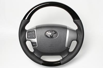 レアルハイエース 200系 4型 2013/12~ ステアリング 小径 ブラックウッド ブラックステッチ|オートパーツ ダイレクト