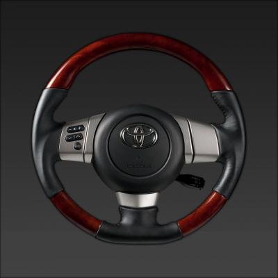 レアル FJクルーザー GSJ15W 2010/11～ ステアリング ミディアムブラウンウッド ブラウンステッチ