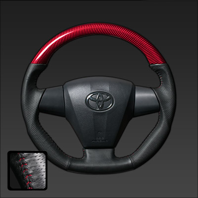 レアルRAV4 30系 後期 2012/12～ ステアリング レッドカーボン レッドステッチ｜オートパーツ ダイレクト