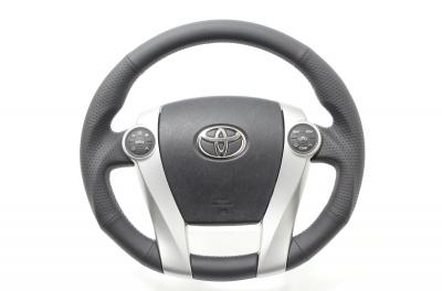レアルメビウス ZVW41N 2013/4~ ステアリング ナッパオールレザー ブルー×シルバーユーロステッチ|オートパーツ ダイレクト