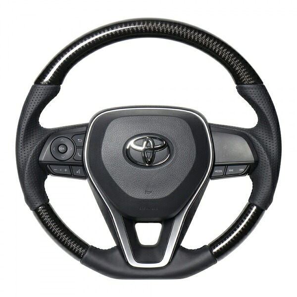 レアル RAV4 50系 プレミアムシリーズ ステアリング ブラックカーボン ブラックユーロステッチ