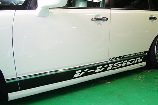 ブイビジョンオリジナルサイドデカール 左右セット ラメバージョン【軽自動車サイズ】 ブラック|オートパーツ ダイレクト