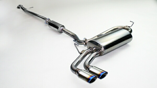 ガナドール エクストレイル ハイブリッド HNT32(H27.5～R2.9)Vertex 4WD/SUV (P.B.S搭載) マフラー テール： 左ダブル チタニウム製 ブルー発色