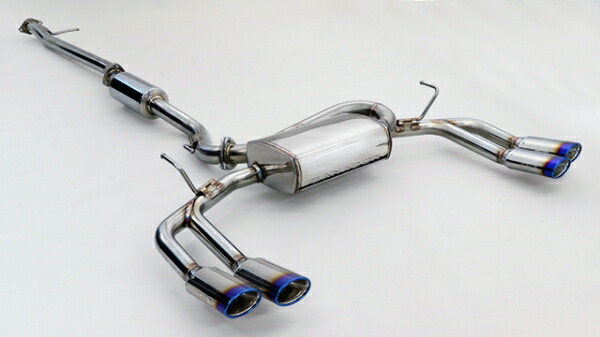 ガナドールエクストレイル T32 Vertex 4WD/SUV マフラー エクストリーマーX/スタイリングガード付 左右4本出し チタニウム ブルー｜オートパーツ ダイレクト