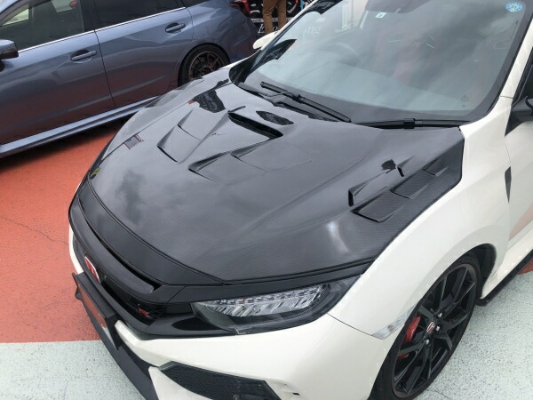 ホンダ シビック Fk8 JS Racing カーボンボンネット FK8 シビックタイプR J'S RACING カーボン+FRPエアロボンネット