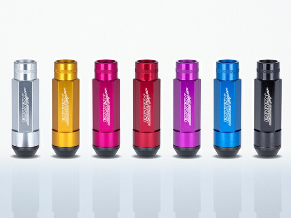 エセックス CRS シーアールエス (M12×P1.5) 2ピースシェルナット ロング/ローレット アダプターポーチ付 4穴用(16本入り) パープル