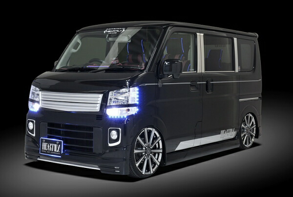 専用エブリィDA17Wハーテリーオーバルツインカールエンドカッター HEARTILY/ハーテリー】SUS304 ステンレス製 / マフラーピース