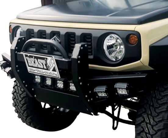ジムニーシエラ クラッシュtypeTフロントバンパー スチール製 BEAST-R ジムニー JB64 JB74 クラッシュ type T フロントバンパー＆小型