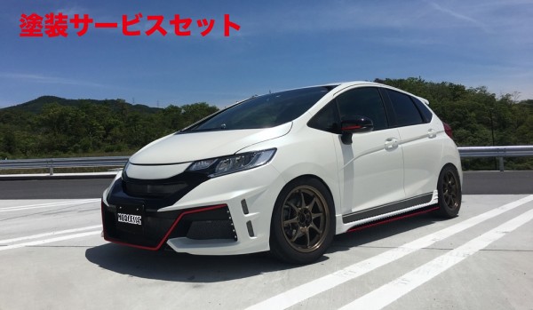 当社塗装品 ノブレッセ フィット3 GK 前期/中期 全モデル)用 フロントバンパー type”RACING” 未塗装 5連LED-KIT 無し