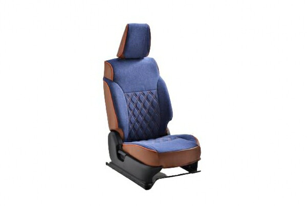 ケーエルシージムニー JB64W XC/XL2列目ヘッドレスト有車 ノスタルジー シートカバー 1台分セット ダイヤ デニム&times;ブラウン｜オートパーツ ダイレクト