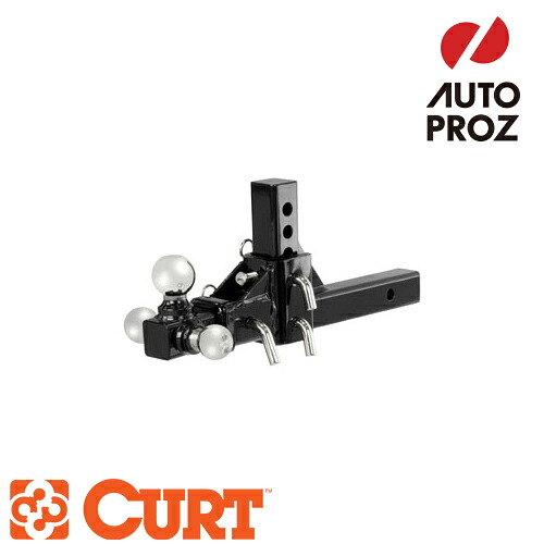 CURT 正規品 ヒッチメンバー用 アジャスタブルトライボールマウント 2インチ角 最大5.75インチライズ 最大5.75インチドロップ メーカー保証付 【レビューでヒッチピンプレゼント】