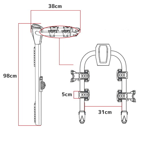 YAKIMA 正規品 スペアライド 2台積載 背面スペアタイヤ部取付バイクラック