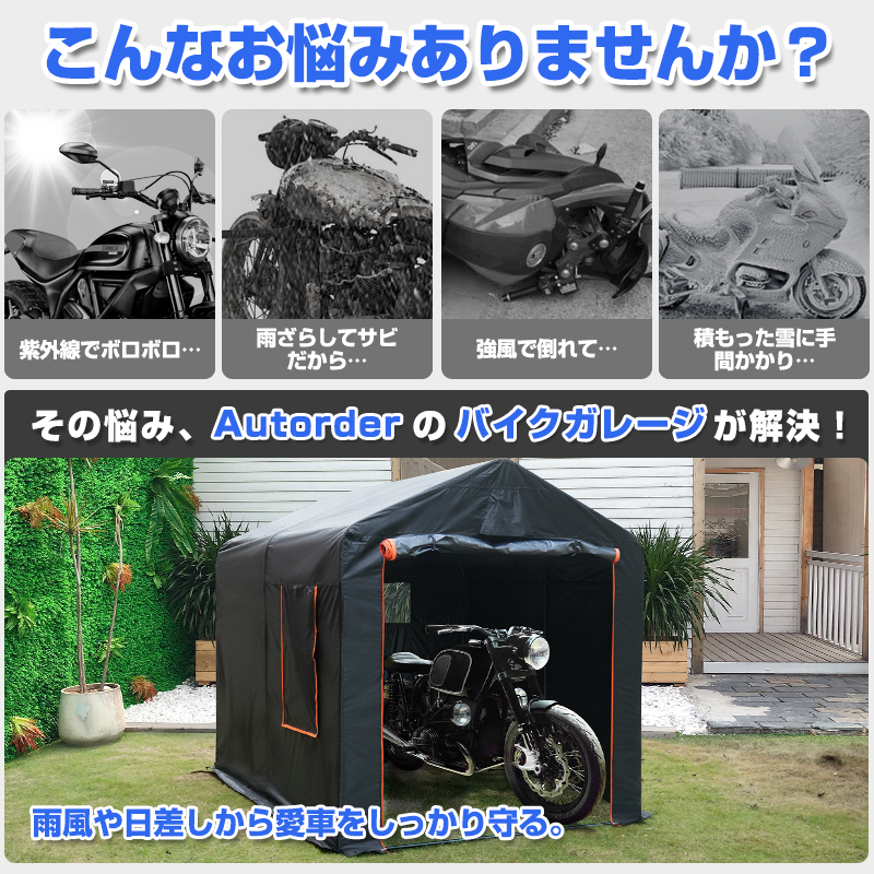 楽天1位／【即納】autorder バイク ガレージ ストレージ