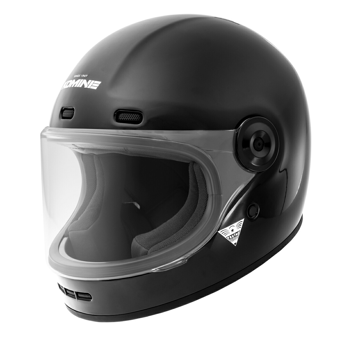 コミネ HK-190 ネオレトロフルフェイスヘルメット Gloss Black Mサイズ｜オートリメッサ 店
