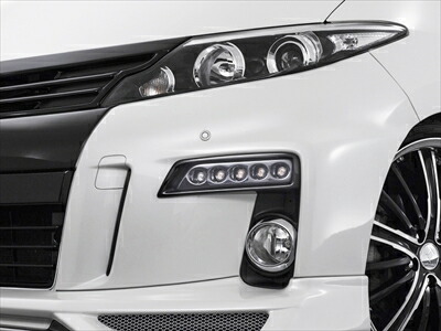 エスティマ アエラス 50系 3型 デポルテ LEDスポットキット 5連 枠:FRP製 ブラック塗装済 / LED:ブルー発光 取付込|Autostyle