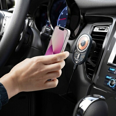 Q.Mag Mount マグネット車載チャージャー + 高速充電 カーチャージャー(2USB PORTS)