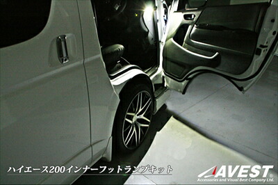ハイエース H2## 標準ボディ パーツインナーフットランプLEDキット カラー：グレー