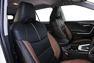 50系 RAV4 ハイブリッド Adventure 専用シートカバー ブラック+ブラウン【納期：約4か月以上】