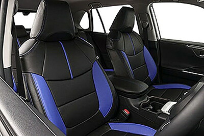 50系 RAV4 ハイブリッド Adventure 専用シートカバー ブラック+青色