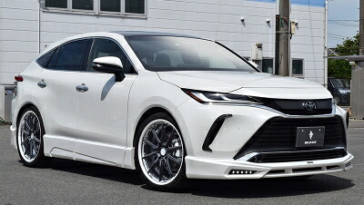 ハリアー 80系 フロントハーフスポイラーVer.2 LEDライト有り メーカー塗装品 070 ホワイトパールクリスタルシャイン 取付