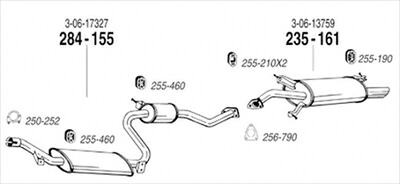 VOLVO S40 2.0 NA 00-01 純正タイプ補修用マフラー センターマフラー 28,892円