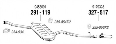 VOLVO S70 2.5T 純正タイプ補修用マフラー メインマフラー 45,421円