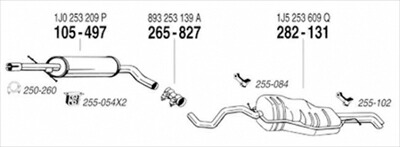 VW BORA V5 純正タイプ補修用マフラー センターマフラー 21,457円
