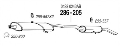 CHRYSLER GRAND VOYAGER 純正タイプ補修用マフラー リアマフラー