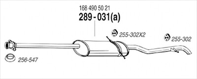 BENZ W168 A160 Long 純正タイプ補修用マフラー リアマフラー