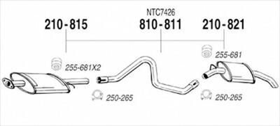 LAND ROVER Discovery I V8i 純正タイプ補修用マフラー F マフラー