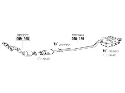 BMW MINI COOPER R50/R52 純正タイプ補修用マフラー リアマフラー