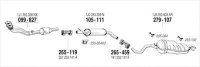 AUDI A3 8L 1.8 NA 純正タイプ補修用マフラー センターマフラー