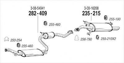 VOLVO S40 1.8 純正タイプ補修用マフラー リアマフラー