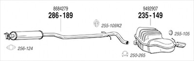 VOLVO S60 2.4T 純正タイプ補修用マフラー リアマフラー