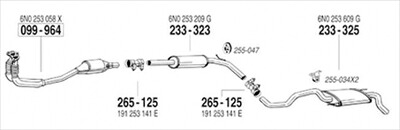 VW POLO 6N 1.6 8V 純正タイプ補修用マフラー センターマフラー 19,333円