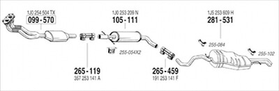 VW BORA 2.0 98-02 純正タイプ補修用マフラー センターマフラー 21,747円