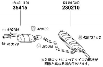 BENZ W124 220TE/E220 ワゴン (1992~1996) 純正タイプ補修用マフラー R/マフラー (差込交換)|Autostyle