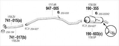 PEUGEOT 206 1.4 Hatchback 03/12-08 純正タイプ補修用マフラー センターパイプ 17,705円