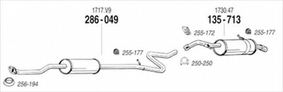 CITROEN C2 1.6 VTR 純正タイプ補修用マフラー センターマフラー