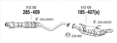 OPEL VECTRA B V6 Sedan/Wagon/Hatchback 純正タイプ補修用マフラー センターマフラー
